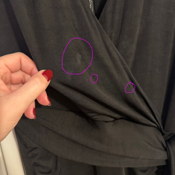 Alice + Olivia Kyra Deep V Neck Slinky Faux Wrap Long Dress - Picture 7 of 10